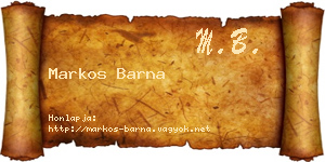 Markos Barna névjegykártya