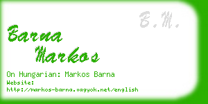 barna markos business card